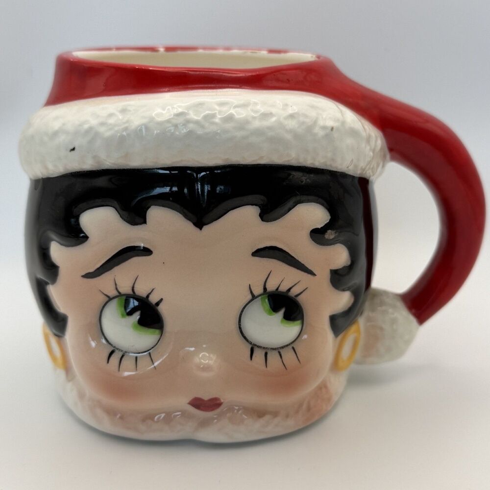 Vandor Betty Boop Sculptural Face Santa Hat Mug 1983 King Features Vintage
